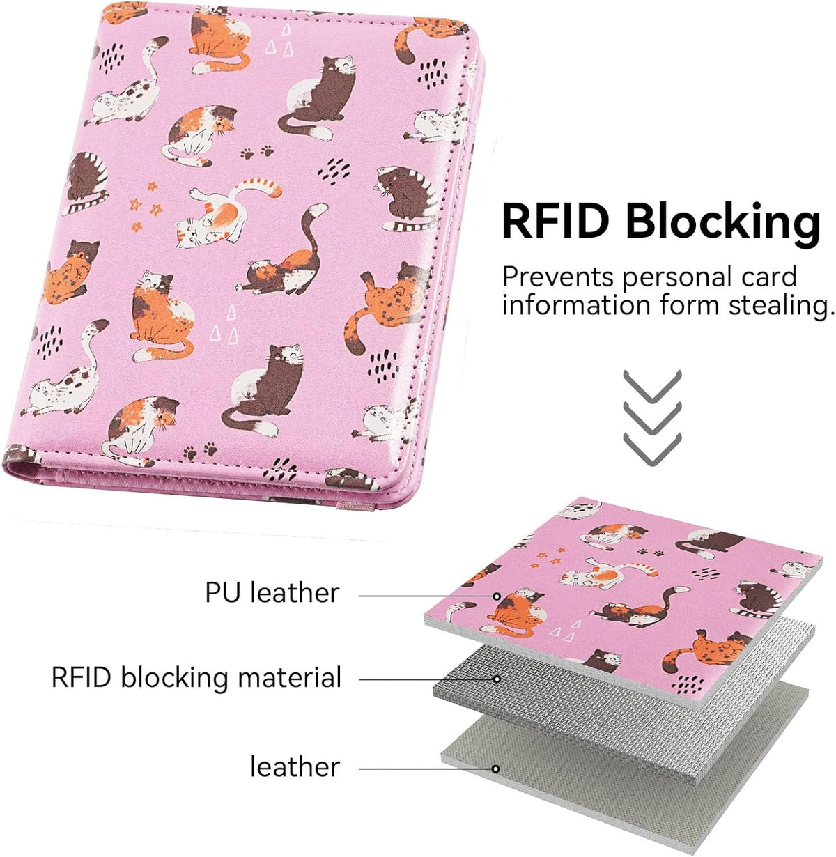 passport holder, passport cover, vaccine card holder, waterproof leather travel wallet with rfid blocking for men/women