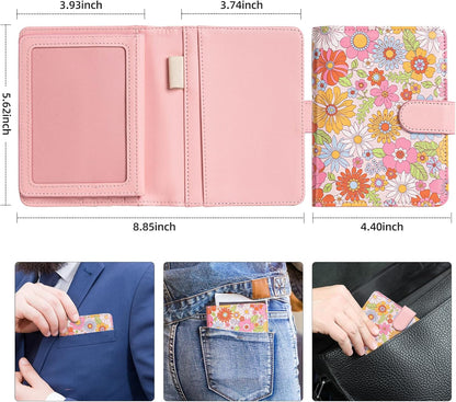 passport holder, passport cover, vaccine card holder, waterproof leather travel wallet with rfid blocking for men/women