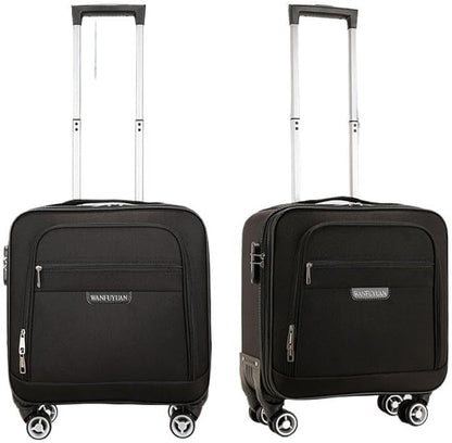 18 Inch Carry On Luggage, Rolling Laptop Briefcase Suitcase with 360° Spinner Wheels & Telescopic Handle, Ergonomic Business Travel Bag Overnight Case for Airplane Flight, Black
