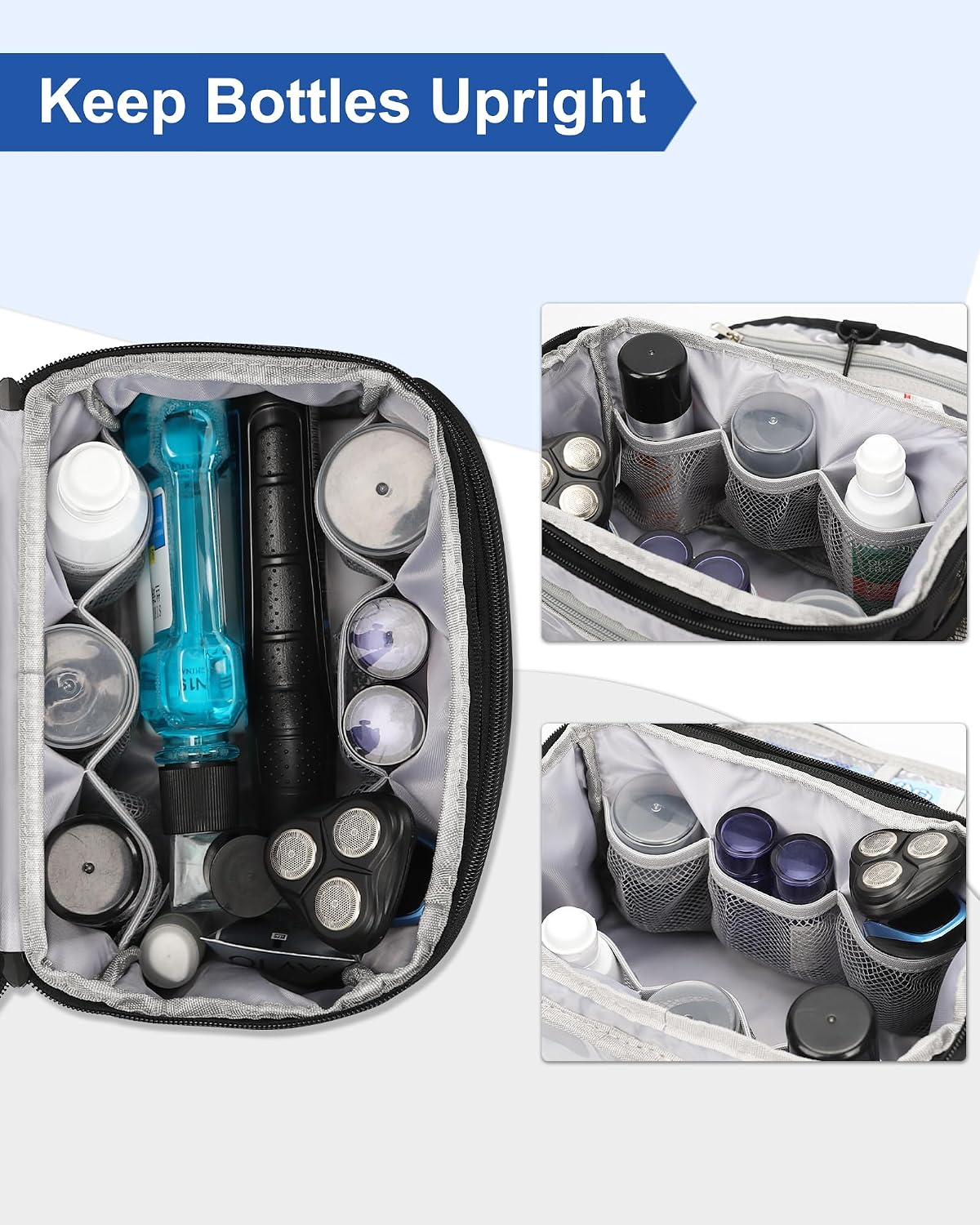 Toiletry Bag for Men, Hanging Toiletries Bag for Women Water Resistant Dopp Kit Shaving Bag, Travel Essentials Large Capacity Organizer Case for Toiletries Accessories, Black