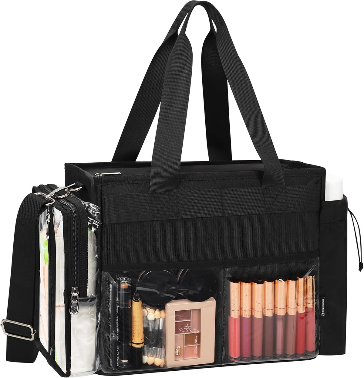 Extra Large Makeup Bag, Makeup Artist Kit Bag with Divider Professional Cosmetic Bag Organizer Hair Stylist Organizer Bag Mobile Pro Makeup Storage Case Duffle Tote Bag for Makeup Beauty Lover