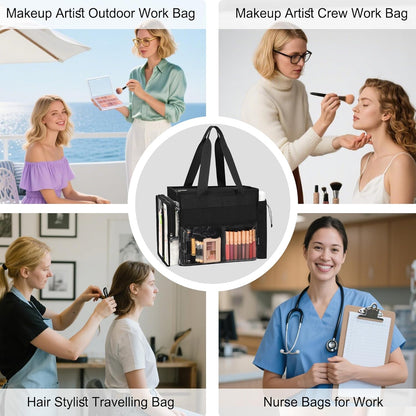 Extra Large Makeup Bag, Makeup Artist Kit Bag with Divider Professional Cosmetic Bag Organizer Hair Stylist Organizer Bag Mobile Pro Makeup Storage Case Duffle Tote Bag for Makeup Beauty Lover