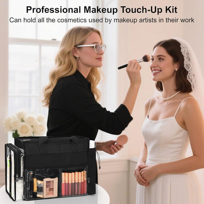 Extra Large Makeup Bag, Makeup Artist Kit Bag with Divider Professional Cosmetic Bag Organizer Hair Stylist Organizer Bag Mobile Pro Makeup Storage Case Duffle Tote Bag for Makeup Beauty Lover