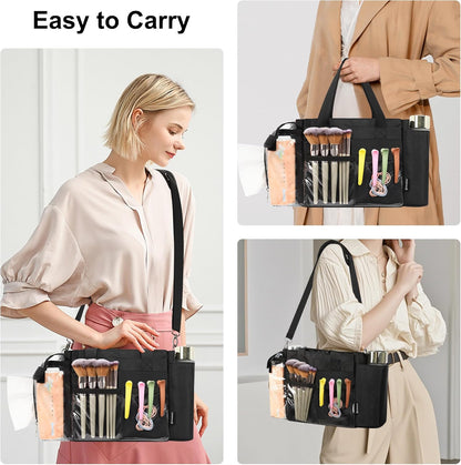 Extra Large Makeup Bag, Makeup Artist Kit Bag with Divider Professional Cosmetic Bag Organizer Hair Stylist Organizer Bag Mobile Pro Makeup Storage Case Duffle Tote Bag for Makeup Beauty Lover