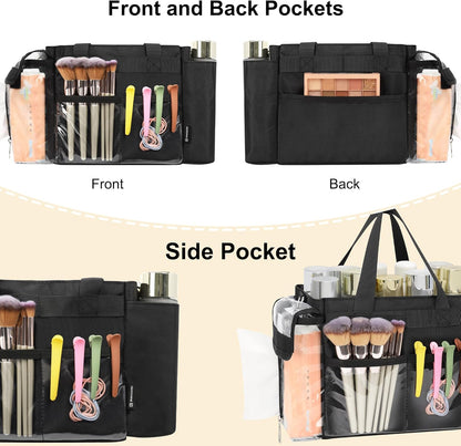 Extra Large Makeup Bag, Makeup Artist Kit Bag with Divider Professional Cosmetic Bag Organizer Hair Stylist Organizer Bag Mobile Pro Makeup Storage Case Duffle Tote Bag for Makeup Beauty Lover