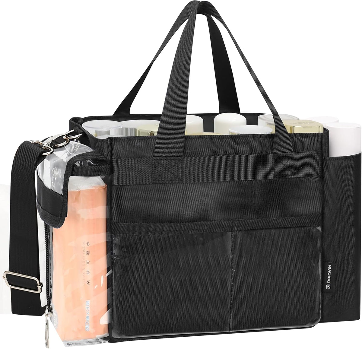 Extra Large Makeup Bag, Makeup Artist Kit Bag with Divider Professional Cosmetic Bag Organizer Hair Stylist Organizer Bag Mobile Pro Makeup Storage Case Duffle Tote Bag for Makeup Beauty Lover