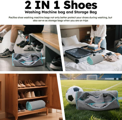 Shoe Washing Machine Bag: Laundry Shoe Bag Keeps Clean - Reusable Shoe Washing Bag for Sneaker Tennis Shoes Unstain Cleaner Kit(Yellow 2 Pcs)