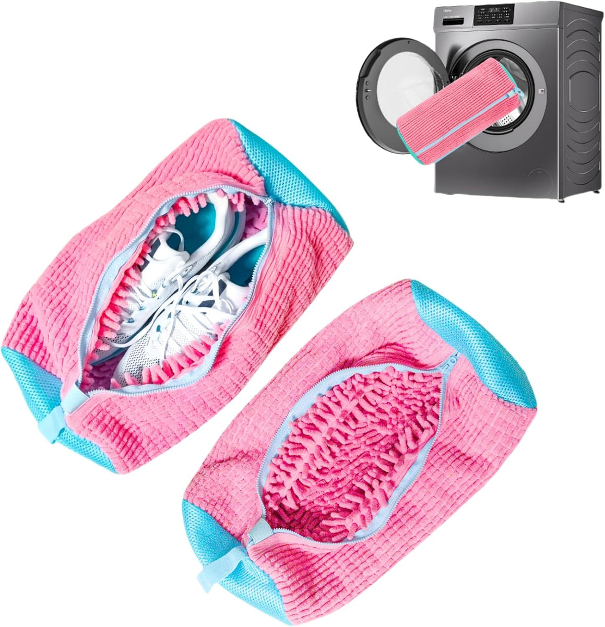 Shoe Washing Machine Bag: Laundry Shoe Bag Keeps Clean - Reusable Shoe Washing Bag for Sneaker Tennis Shoes Unstain Cleaner Kit(Yellow 2 Pcs)