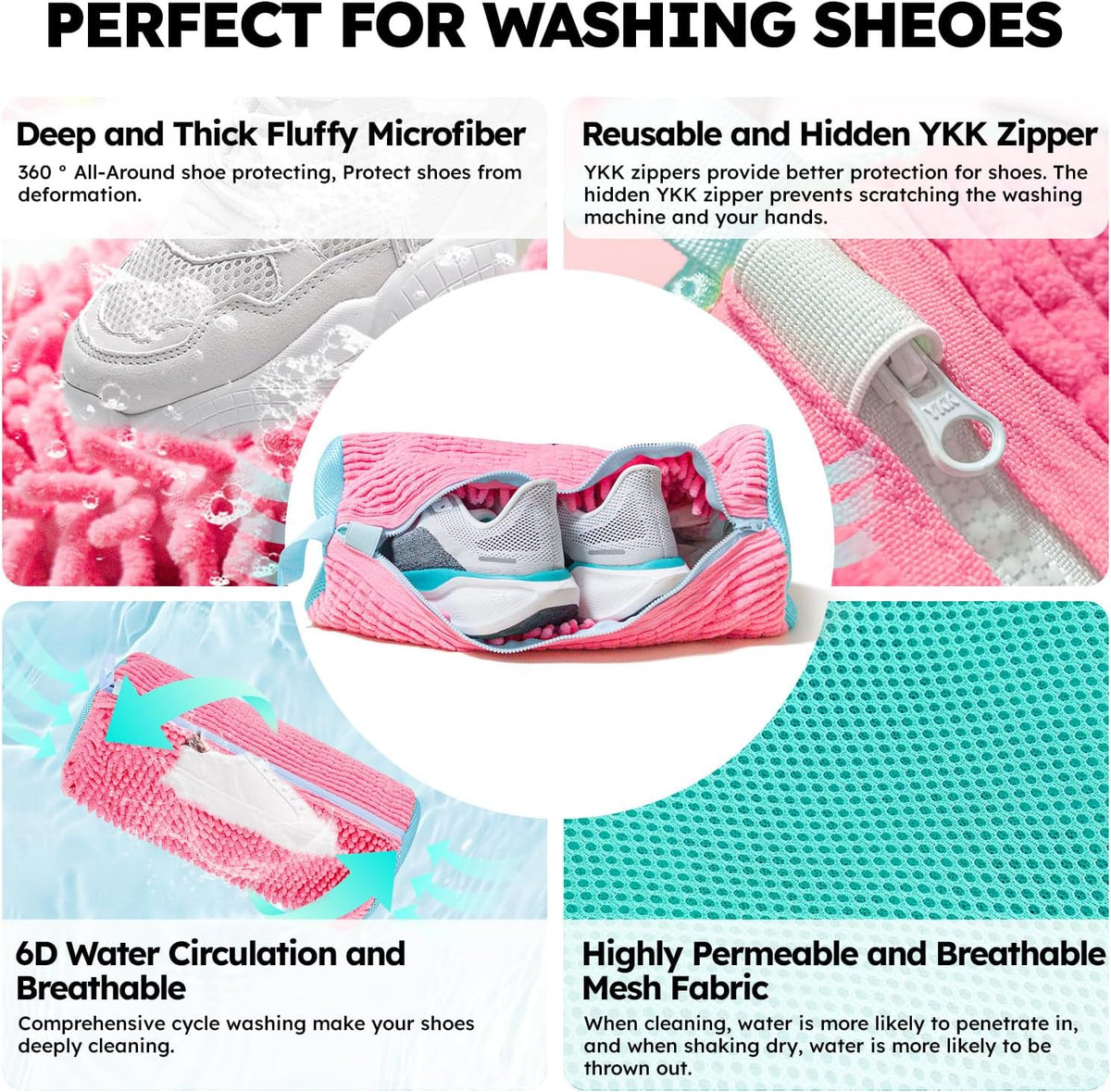 Shoe Washing Machine Bag: Laundry Shoe Bag Keeps Clean - Reusable Shoe Washing Bag for Sneaker Tennis Shoes Unstain Cleaner Kit(Yellow 2 Pcs)