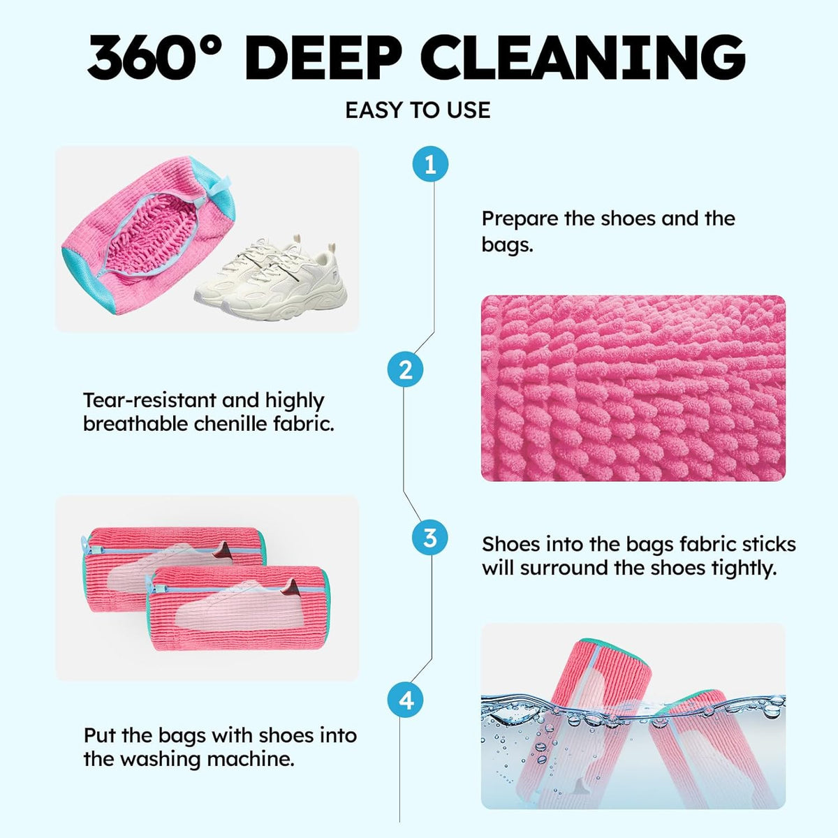 Shoe Washing Machine Bag: Laundry Shoe Bag Keeps Clean - Reusable Shoe Washing Bag for Sneaker Tennis Shoes Unstain Cleaner Kit(Yellow 2 Pcs)