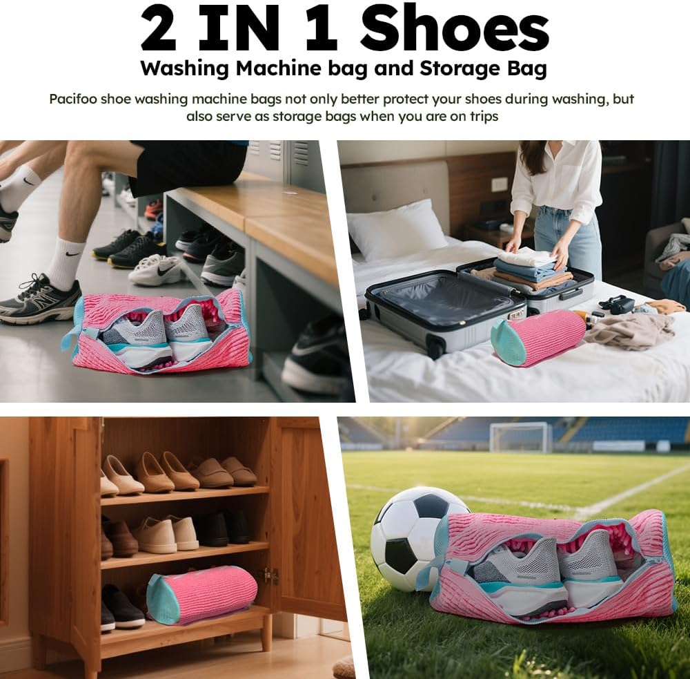 Shoe Washing Machine Bag: Laundry Shoe Bag Keeps Clean - Reusable Shoe Washing Bag for Sneaker Tennis Shoes Unstain Cleaner Kit(Yellow 2 Pcs)