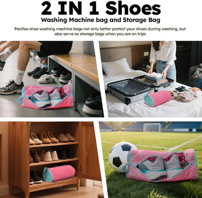 Shoe Washing Machine Bag: Laundry Shoe Bag Keeps Clean - Reusable Shoe Washing Bag for Sneaker Tennis Shoes Unstain Cleaner Kit(Yellow 2 Pcs)