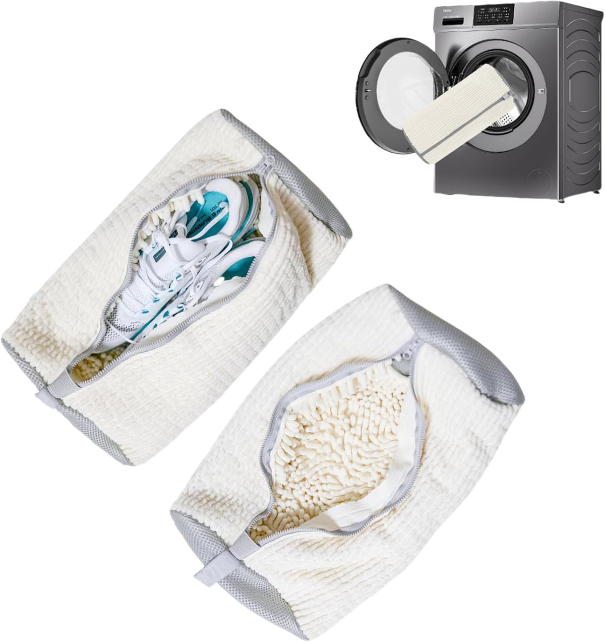 Shoe Washing Machine Bag: Laundry Shoe Bag Keeps Clean - Reusable Shoe Washing Bag for Sneaker Tennis Shoes Unstain Cleaner Kit(Yellow 2 Pcs)