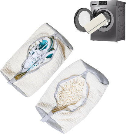 Shoe Washing Machine Bag: Laundry Shoe Bag Keeps Clean - Reusable Shoe Washing Bag for Sneaker Tennis Shoes Unstain Cleaner Kit(Yellow 2 Pcs)