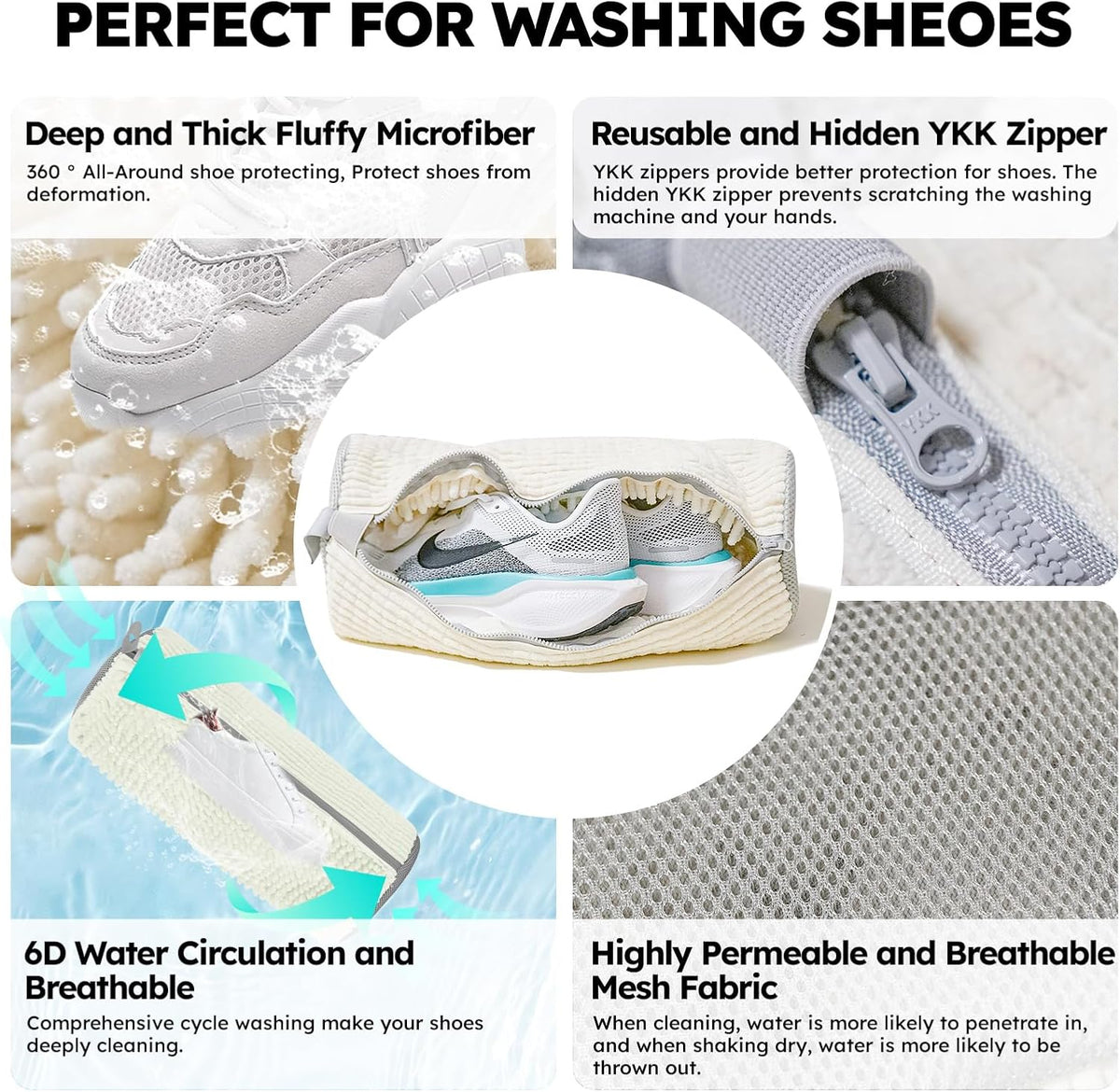 Shoe Washing Machine Bag: Laundry Shoe Bag Keeps Clean - Reusable Shoe Washing Bag for Sneaker Tennis Shoes Unstain Cleaner Kit(Yellow 2 Pcs)