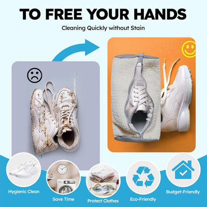 Shoe Washing Machine Bag: Laundry Shoe Bag Keeps Clean - Reusable Shoe Washing Bag for Sneaker Tennis Shoes Unstain Cleaner Kit(Yellow 2 Pcs)