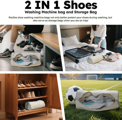 Shoe Washing Machine Bag: Laundry Shoe Bag Keeps Clean - Reusable Shoe Washing Bag for Sneaker Tennis Shoes Unstain Cleaner Kit(Yellow 2 Pcs)