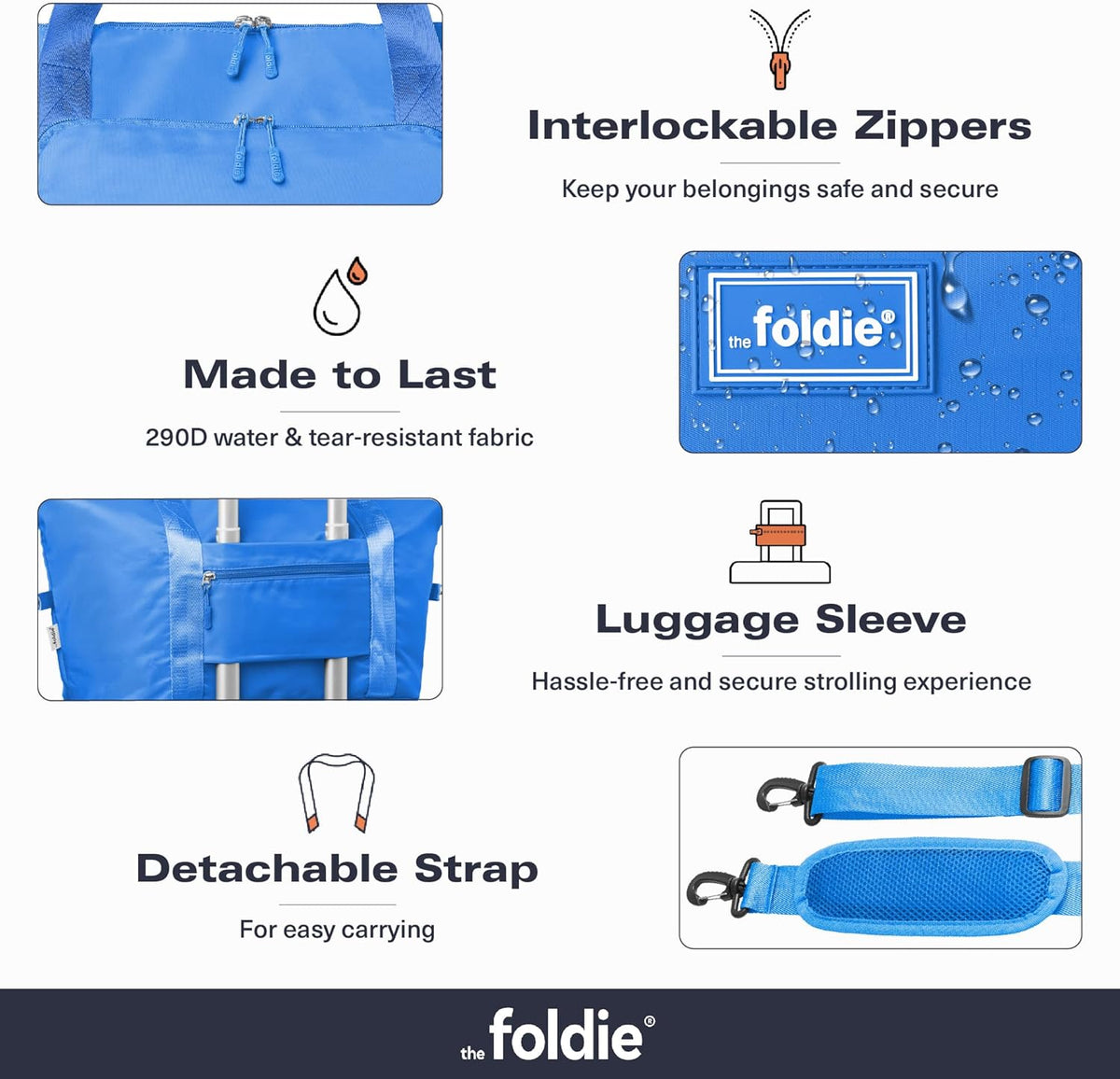 Foldable Travel Bag for Women - 40L Weekender Bag with Multiple Pockets - Carry On Expendable Travel Bag
