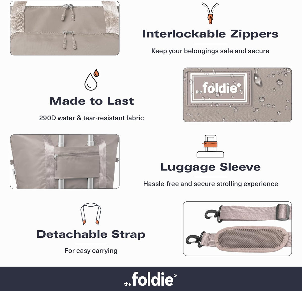 Foldable Travel Bag for Women - 40L Weekender Bag with Multiple Pockets - Carry On Expendable Travel Bag