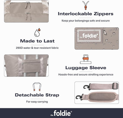 Foldable Travel Bag for Women - 40L Weekender Bag with Multiple Pockets - Carry On Expendable Travel Bag