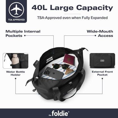 Foldable Travel Bag for Women - 40L Weekender Bag with Multiple Pockets - Carry On Expendable Travel Bag