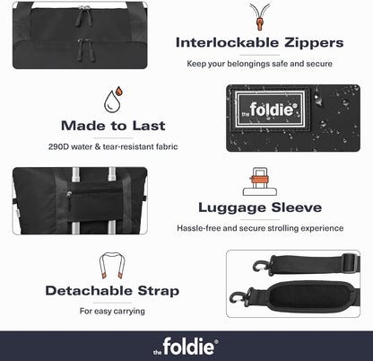 Foldable Travel Bag for Women - 40L Weekender Bag with Multiple Pockets - Carry On Expendable Travel Bag