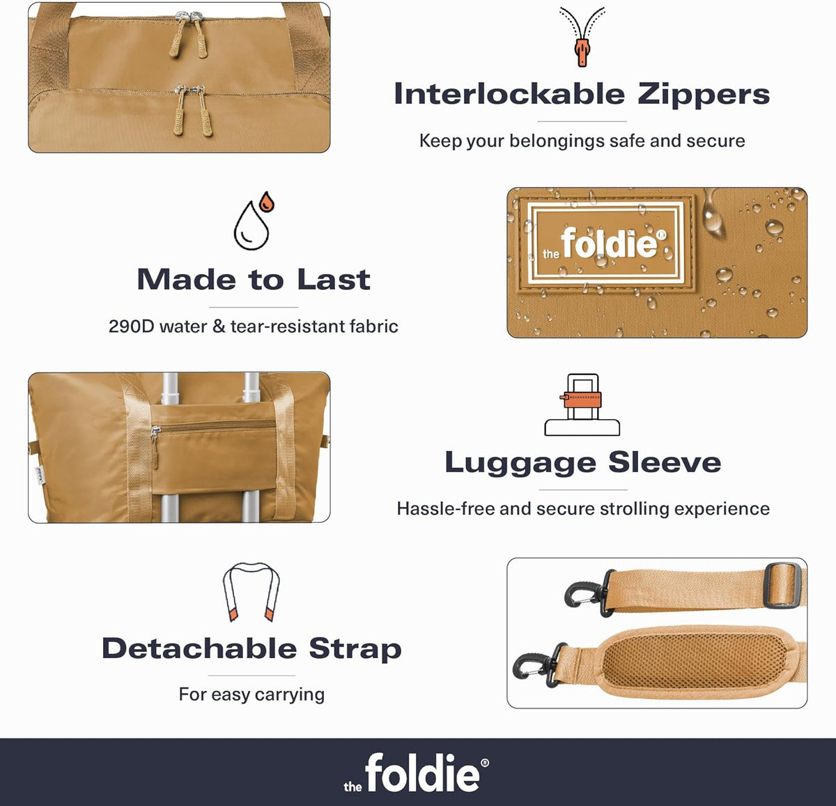 Foldable Travel Bag for Women - 40L Weekender Bag with Multiple Pockets - Carry On Expendable Travel Bag