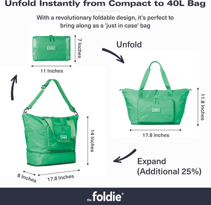 Foldable Travel Bag for Women - 40L Weekender Bag with Multiple Pockets - Carry On Expendable Travel Bag