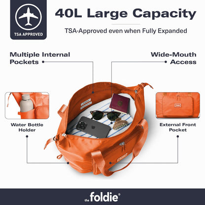 Foldable Travel Bag for Women - 40L Weekender Bag with Multiple Pockets - Carry On Expendable Travel Bag