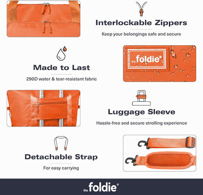 Foldable Travel Bag for Women - 40L Weekender Bag with Multiple Pockets - Carry On Expendable Travel Bag