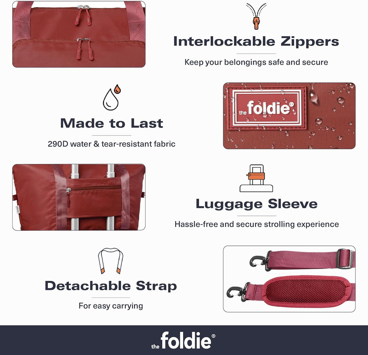 Foldable Travel Bag for Women - 40L Weekender Bag with Multiple Pockets - Carry On Expendable Travel Bag
