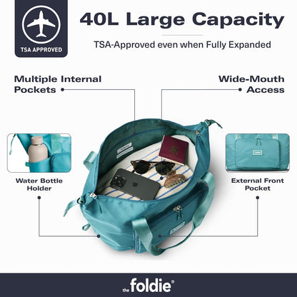 Foldable Travel Bag for Women - 40L Weekender Bag with Multiple Pockets - Carry On Expendable Travel Bag