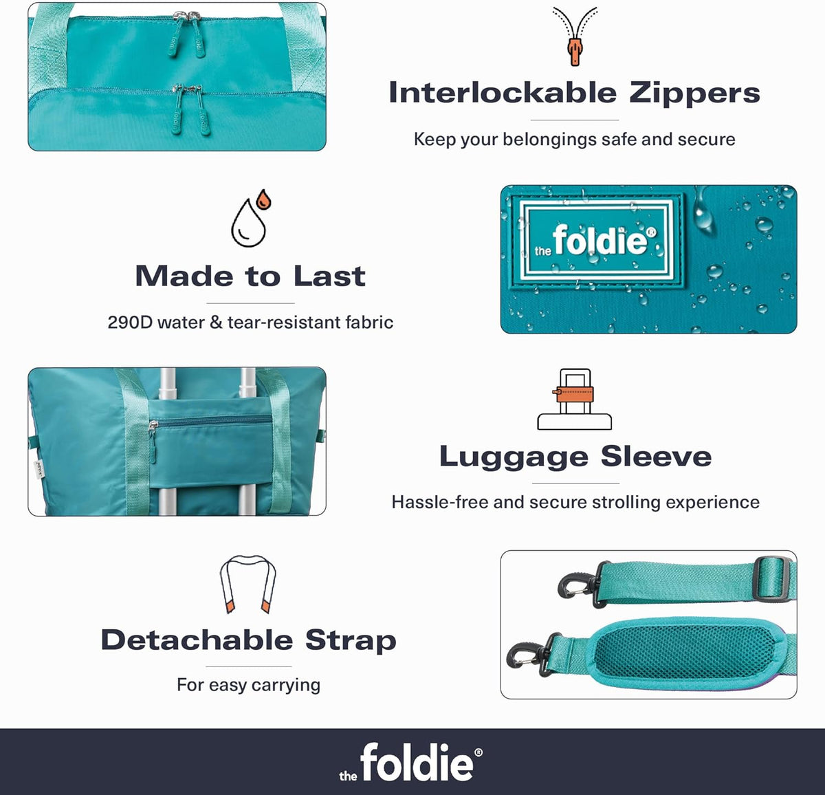 Foldable Travel Bag for Women - 40L Weekender Bag with Multiple Pockets - Carry On Expendable Travel Bag