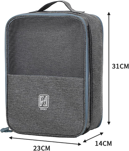 Shoe Bags - Portable Waterproof Organizer, Holds 3-4 Pairs | Travel Essentials, Carry On, Handle, Zipped, Oxford Cloth, Durable, Three Layers Storage Pouch, Travel Shoe Bags for Suitcase
