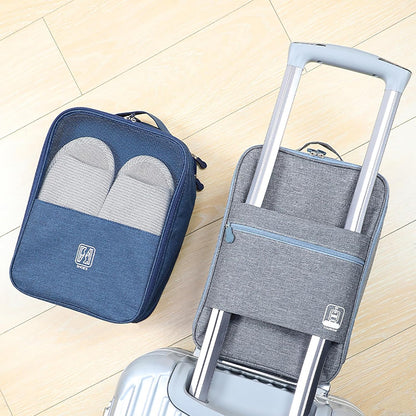Shoe Bags - Portable Waterproof Organizer, Holds 3-4 Pairs | Travel Essentials, Carry On, Handle, Zipped, Oxford Cloth, Durable, Three Layers Storage Pouch, Travel Shoe Bags for Suitcase