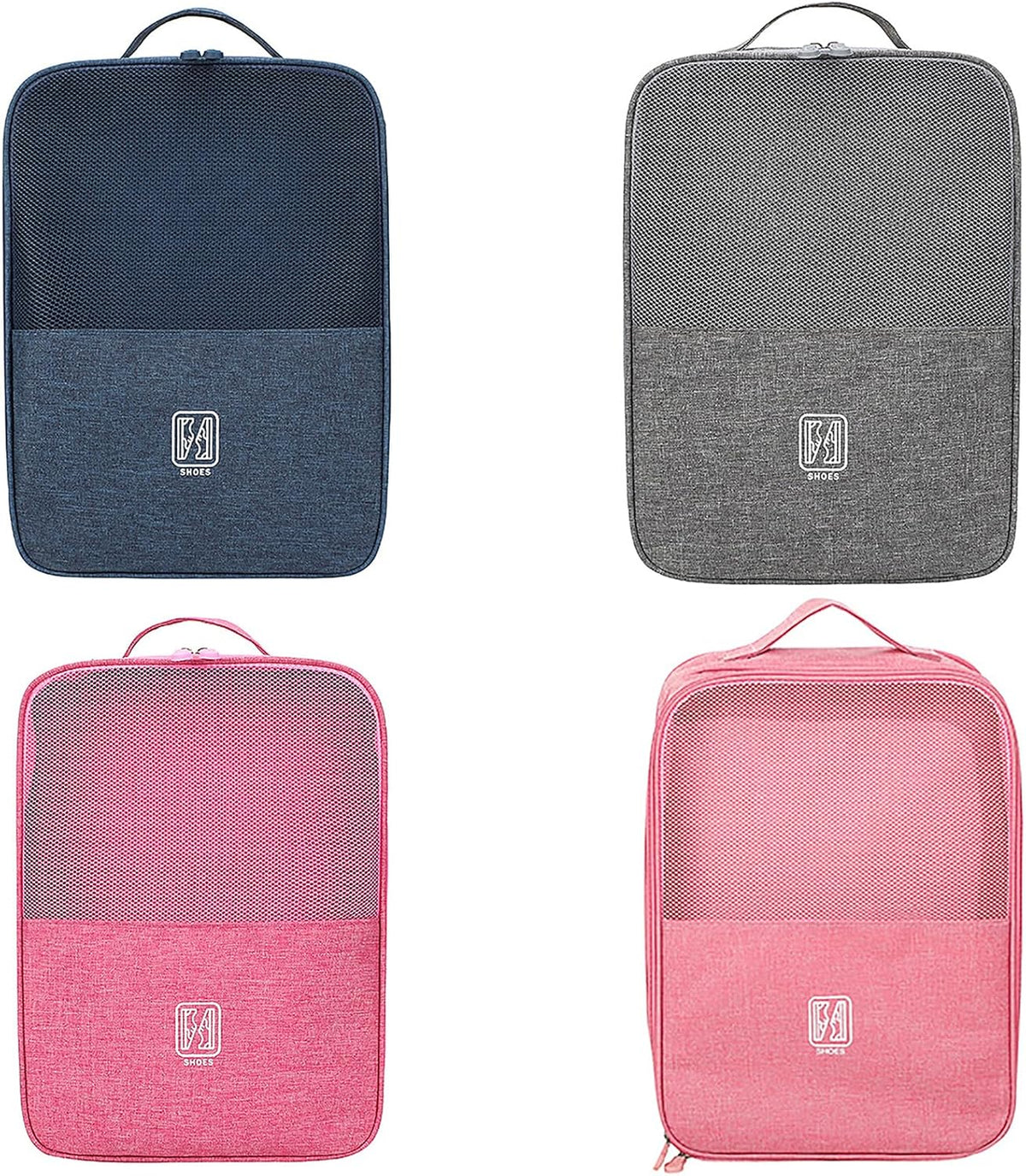 Shoe Bags - Portable Waterproof Organizer, Holds 3-4 Pairs | Travel Essentials, Carry On, Handle, Zipped, Oxford Cloth, Durable, Three Layers Storage Pouch, Travel Shoe Bags for Suitcase