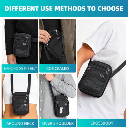 RFID Neck Wallet for Travel, Passport Holder, Money Pouch