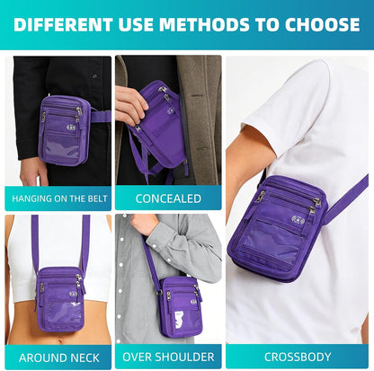 RFID Neck Wallet for Travel, Passport Holder, Money Pouch
