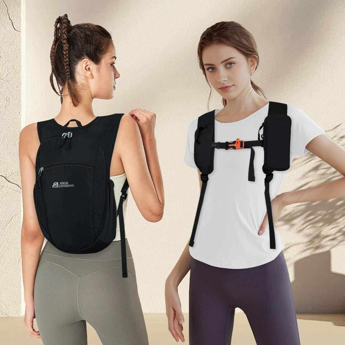 Hiking Backpack 10L/15L Small Daypack Lightweight Packable Travel Foldable Water Resistan for Women Men (White, 10L)