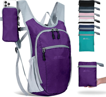 Hiking Backpack 10L/15L Small Daypack Lightweight Packable Travel Foldable Water Resistan for Women Men (White, 10L)