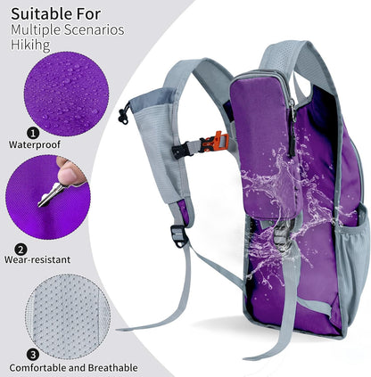 Hiking Backpack 10L/15L Small Daypack Lightweight Packable Travel Foldable Water Resistan for Women Men (White, 10L)