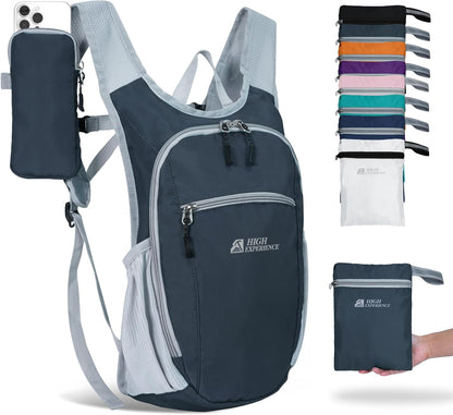 Hiking Backpack 10L/15L Small Daypack Lightweight Packable Travel Foldable Water Resistan for Women Men (White, 10L)