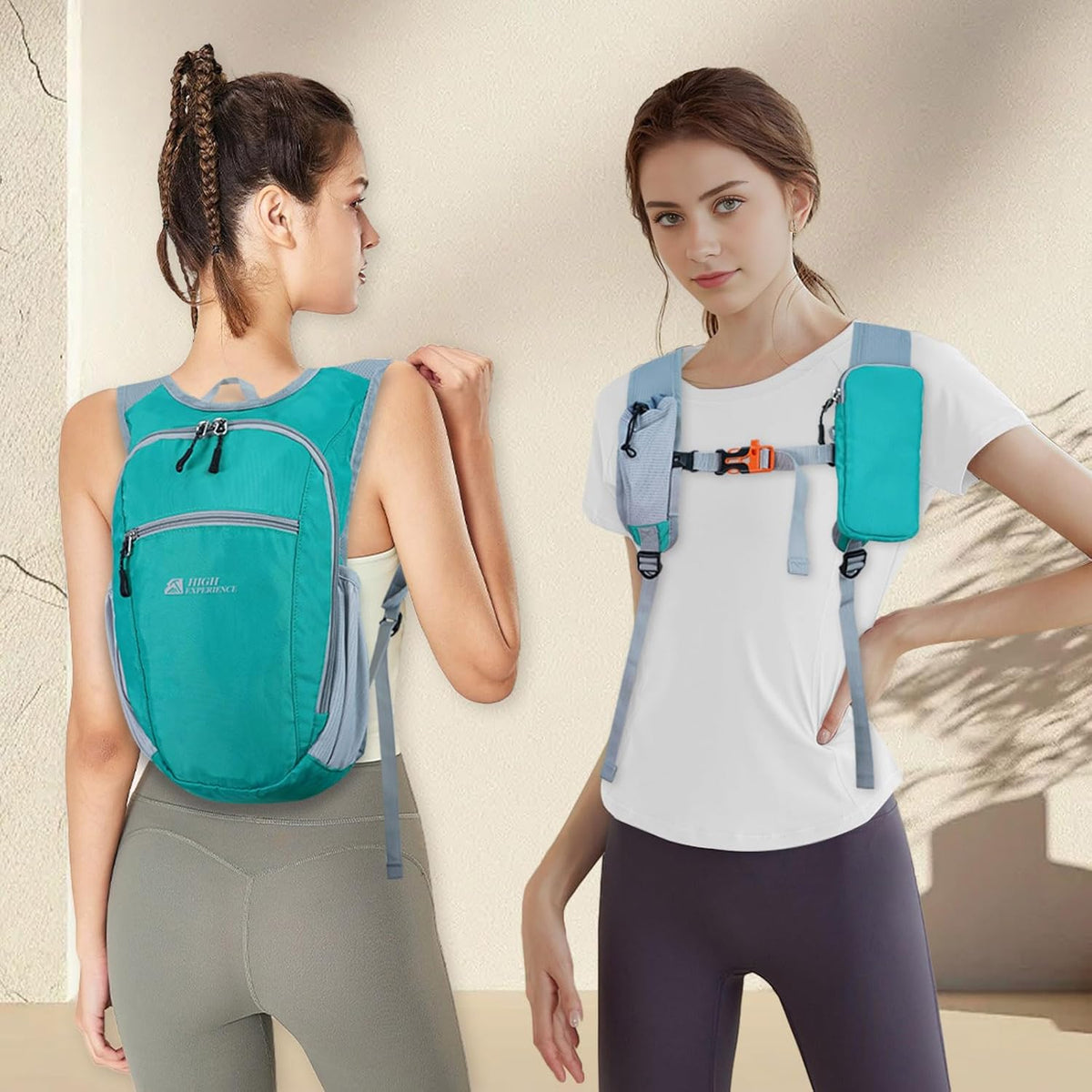Hiking Backpack 10L/15L Small Daypack Lightweight Packable Travel Foldable Water Resistan for Women Men (White, 10L)