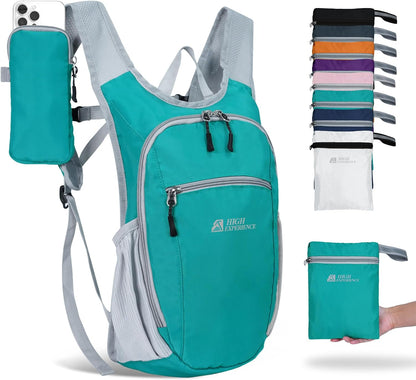 Hiking Backpack 10L/15L Small Daypack Lightweight Packable Travel Foldable Water Resistan for Women Men (White, 10L)