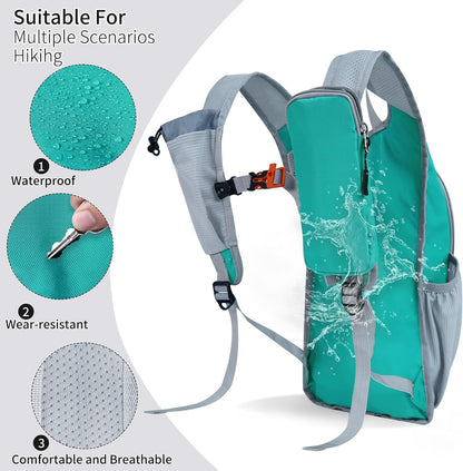 Hiking Backpack 10L/15L Small Daypack Lightweight Packable Travel Foldable Water Resistan for Women Men (White, 10L)