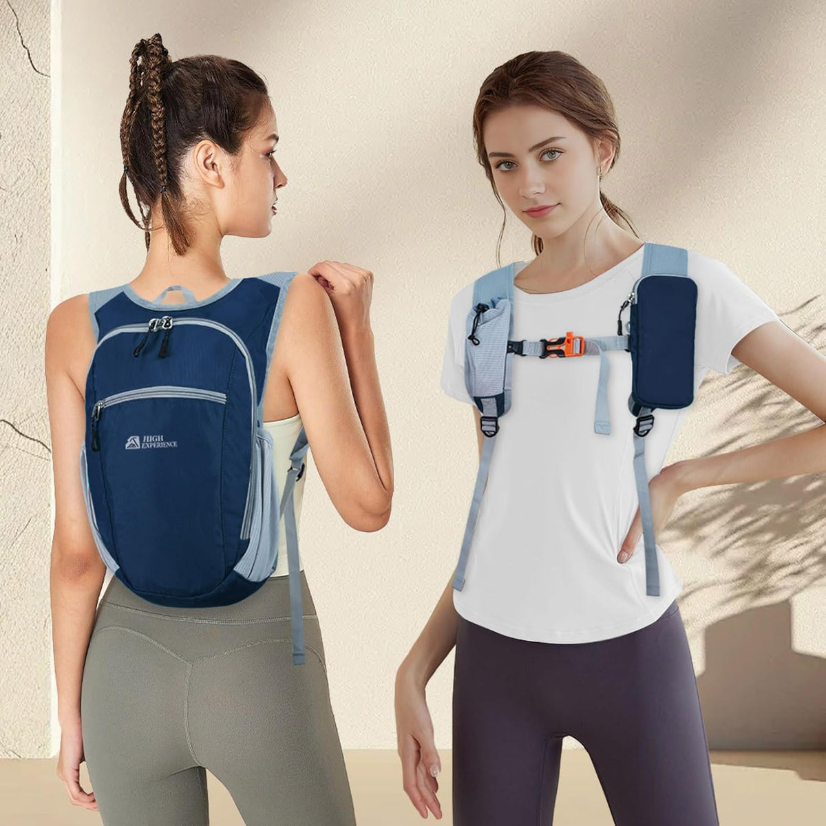 Hiking Backpack 10L/15L Small Daypack Lightweight Packable Travel Foldable Water Resistan for Women Men (White, 10L)