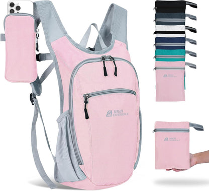 Hiking Backpack 10L/15L Small Daypack Lightweight Packable Travel Foldable Water Resistan for Women Men (White, 10L)