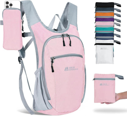 Hiking Backpack 10L/15L Small Daypack Lightweight Packable Travel Foldable Water Resistan for Women Men (White, 10L)