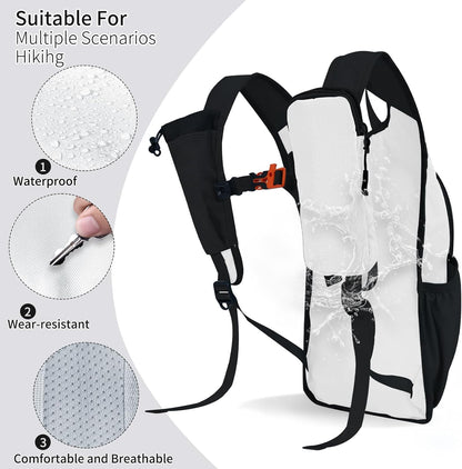 Hiking Backpack 10L/15L Small Daypack Lightweight Packable Travel Foldable Water Resistan for Women Men (White, 10L)