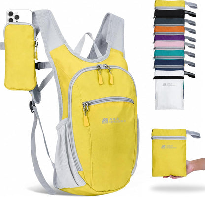 Hiking Backpack 10L/15L Small Daypack Lightweight Packable Travel Foldable Water Resistan for Women Men (White, 10L)
